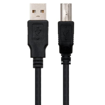 Cable USB 2.0 Impresora Nanocable 10.01.0102/ USB Tipo-B Macho - USB Macho/ 1m/ Negro