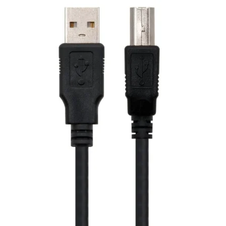Cable USB 2.0 Impresora Nanocable 10.01.0102/ USB Tipo-B Macho - USB Macho/ 1m/ Negro