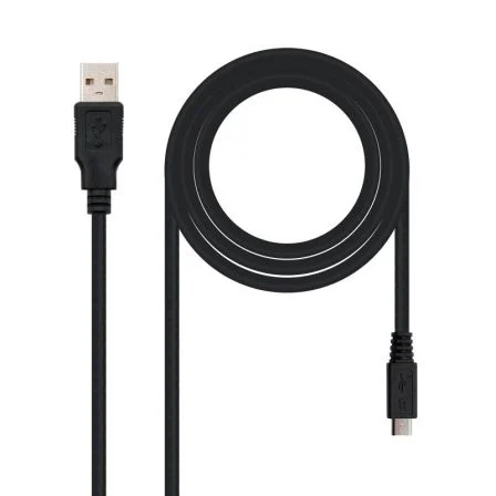 Cable USB 2.0 Nanocable 10.01.0500/ USB Macho - MicroUSB Macho/ 80cm Negro