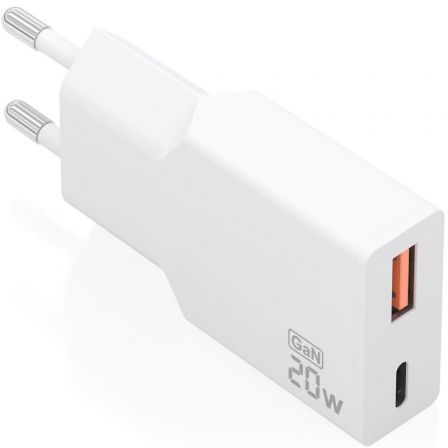 Aisens de Pared GaN A110-0998/ 1xUSB Tipo-C/ 1xUSB/ 20W Blanco