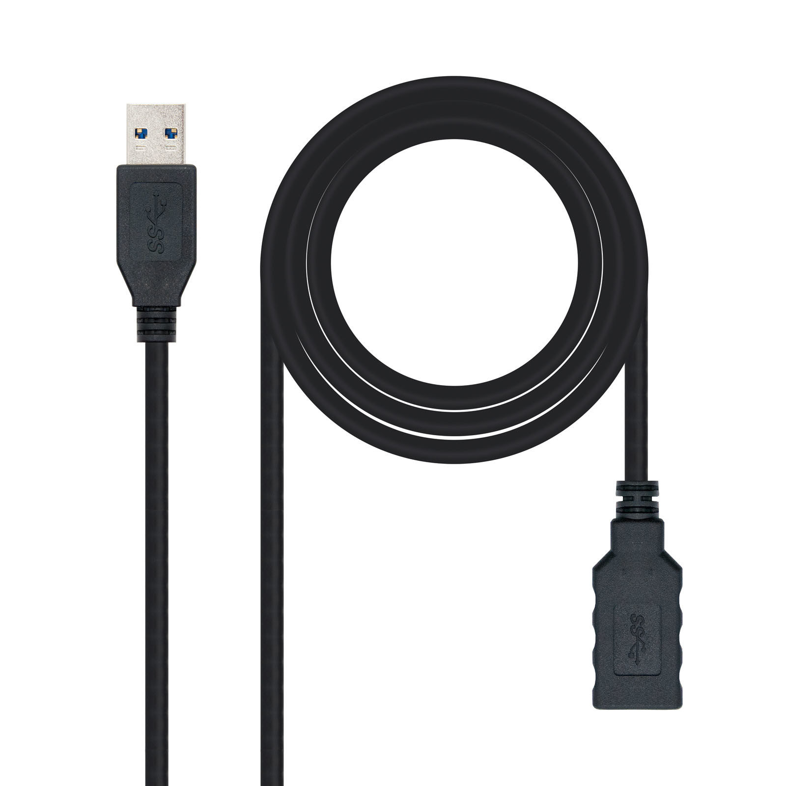 NANOCABLE Cable USB 3.0, Tipo A/M-A/H, Negro, 3.0 M, 3 m, USB A, USB A, USB 3.2 Gen 1 (3.1 Gen 1), Negro