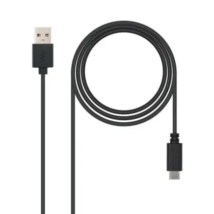 Cable USB 2.0 Nanocable 10.01.2101/ USB Tipo-C Macho - USB Macho/ 480Mbps/ 1m Negro