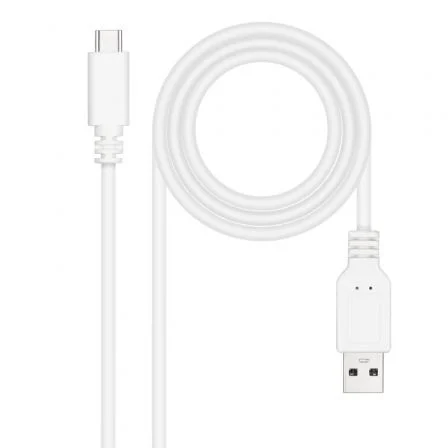 Cable USB 2.0 Nanocable 10.01.2101-W/ USB Tipo-C Macho - USB Macho/ 480Mbps/ 1m Blanco
