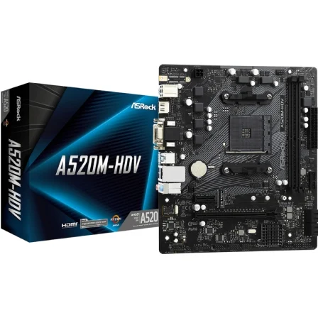 Asrock A520M-HDV/ DDR4/ PCIe 3.0/ Socket AM4/ Micro Atx