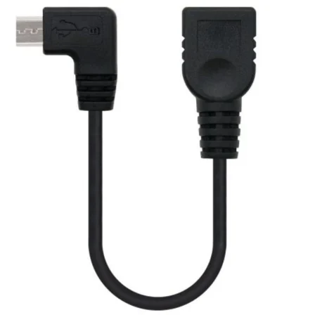 Cable USB 2.0 Nanocable 10.01.3600/ MicroUSB Macho - USB Hembra/ 15cm/ Negro