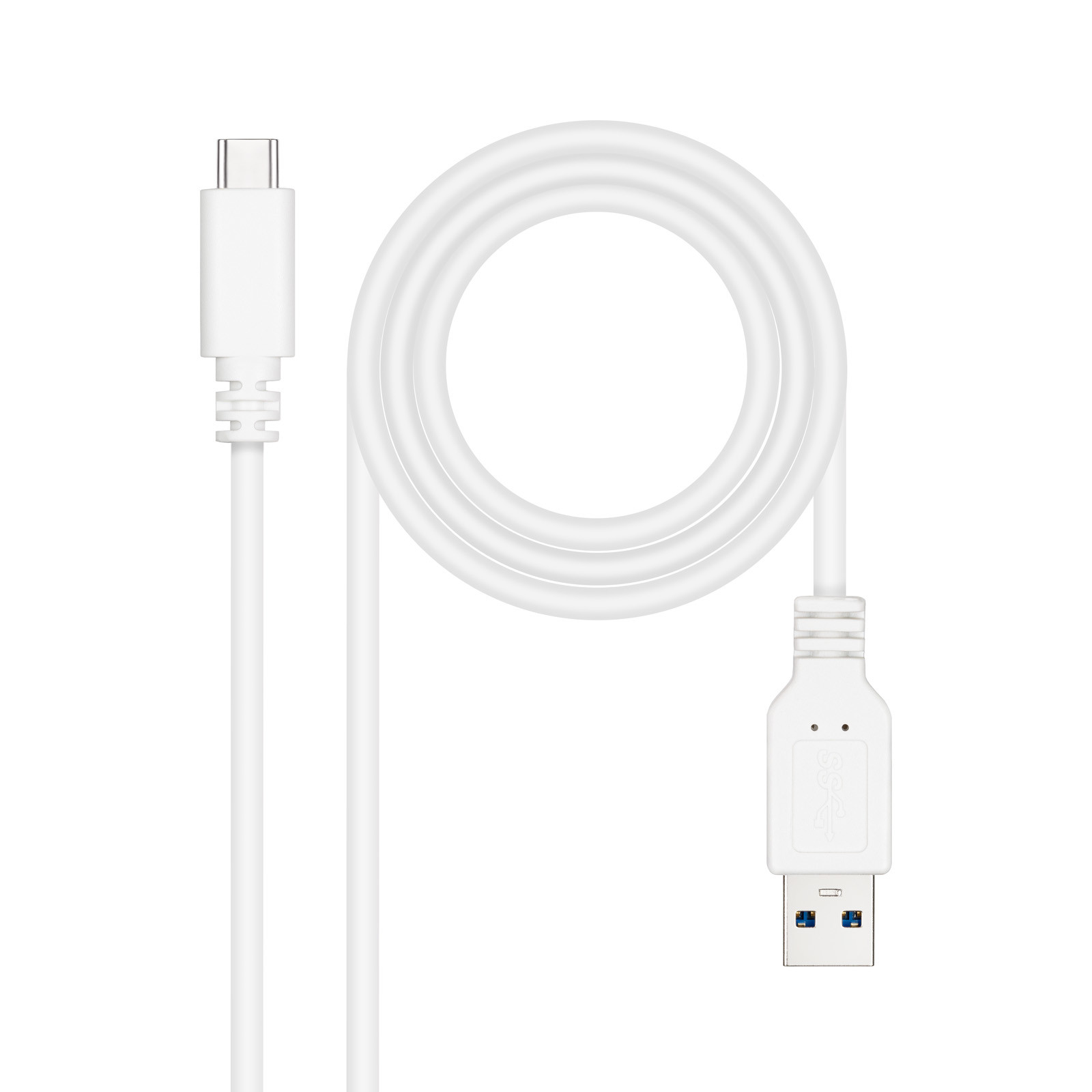 NANOCABLE Cable USB 3.1, Gen2 10 Gbps 3A, tipo USB-C/M-A/M, Blanco, 1 m, 1 m, USB C, USB A, USB 3.2 Gen 2 (3.1 Gen 2), 10 Gbit/s, Blanco