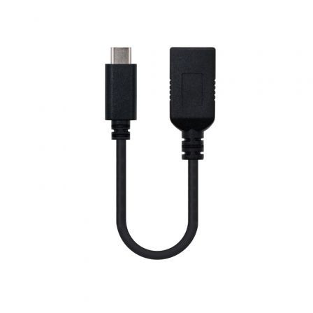 Cable USB 3.1 Nanocable 10.01.4201/ USB Tipo-C Macho - USB Hembra/ 15cm Negro