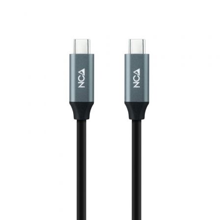 Cable USB 3.2 Nanocable 10.01.4300/ USB Tipo-C Macho - USB Tipo-C Macho/ Hasta 100W/… Gris / Negro