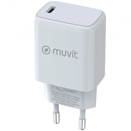Cargador de Pared Muvit For Change MCACC0014/ 1xUSB Tipo-C/ 30W