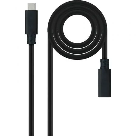 Cable Alargador USB Tipo-C 3.2 Nanocable 10.01.4501/ USB Tipo-C Macho - USB Tipo-C… Negro
