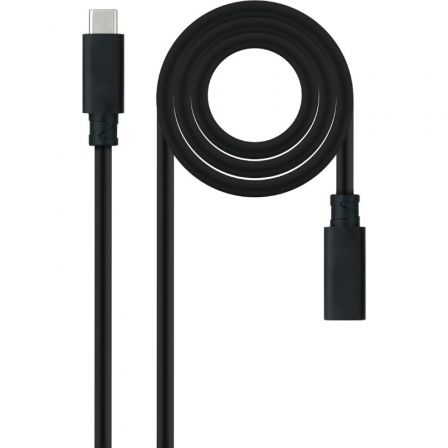 Cable Alargador USB Tipo-C 3.2 Nanocable 10.01.4502/ USB Tipo-C Macho - USB Tipo-C… Negro