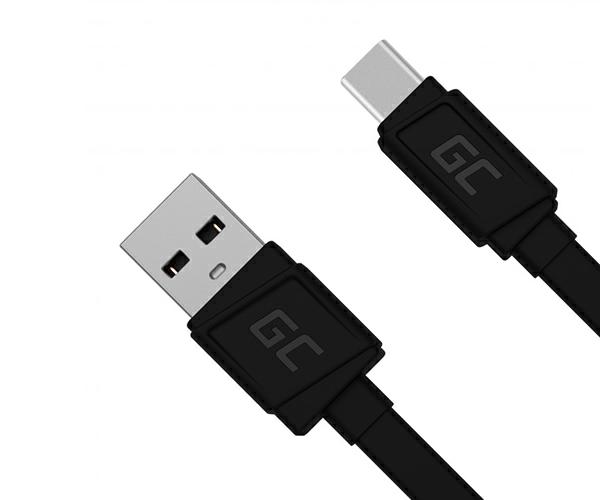 Cable datos USB 2.0 a Type-C 0.25m GREENCELL QC 3.0 KABGC03
