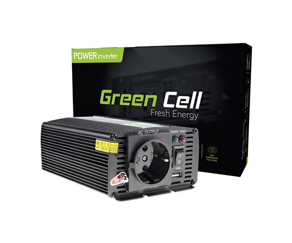 Inversor de corriente para coche 24V a 230V 300W / 600W Greencell
