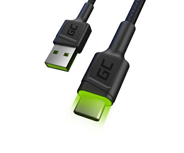 Cable datos USB a Type-C 2m GREENCELL QC 3.0 KABGC13