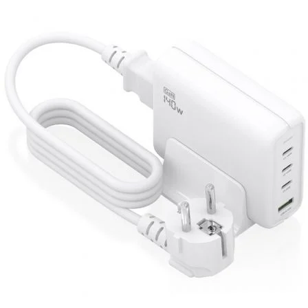 Aisens Sobremesa GaN ASCH-140W4P055-W/ 3xUSB Tipo-C/ 1xUSB/ 140W