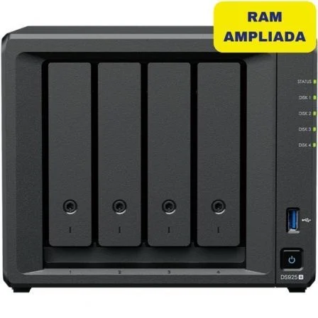 Synology Diskstation DS925+/ 4 Bahías 3.5"- 2.5"/ 8GB DDR4/ Formato Torre