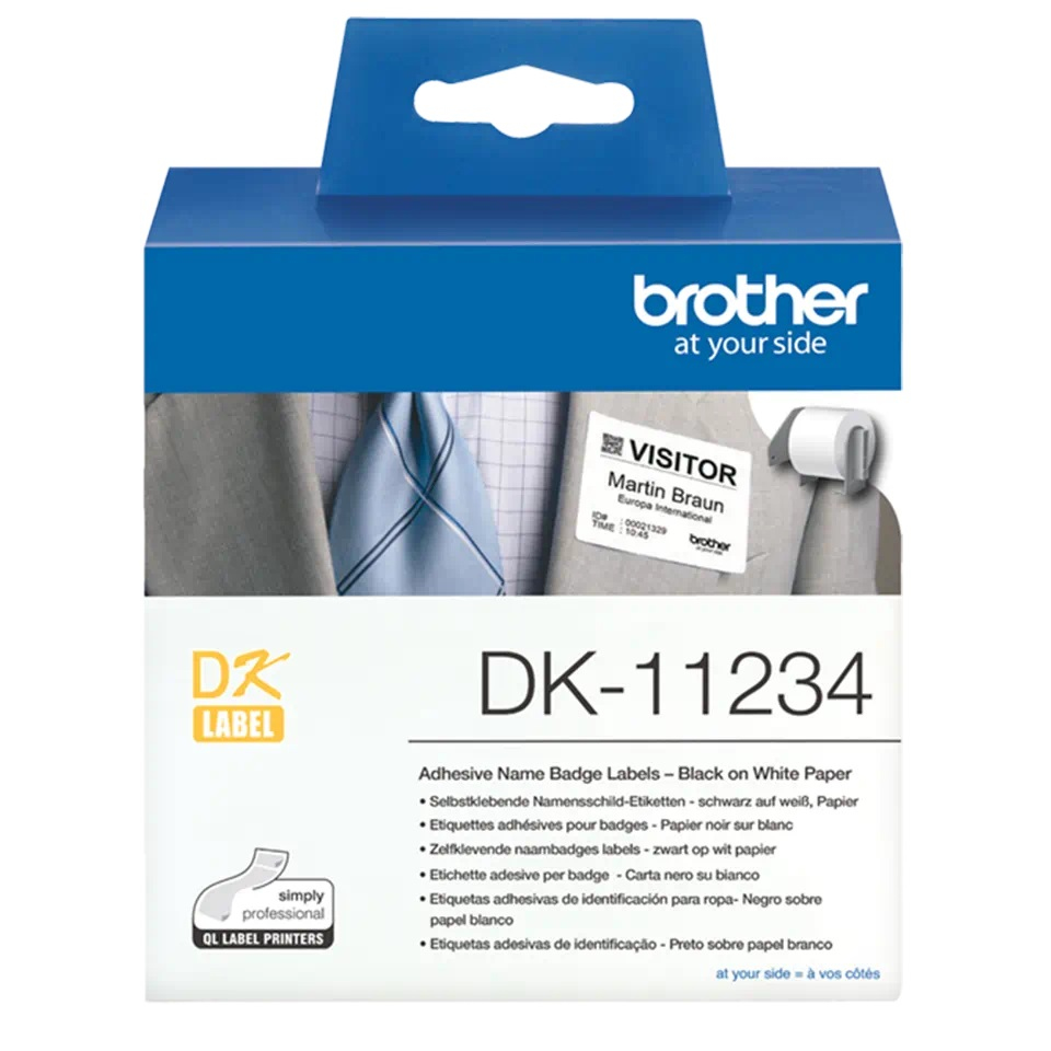 BROTHER Rollo de Etiquetas precortadas de identificacion 260 etiquetas blancas de 60 x 86 mm