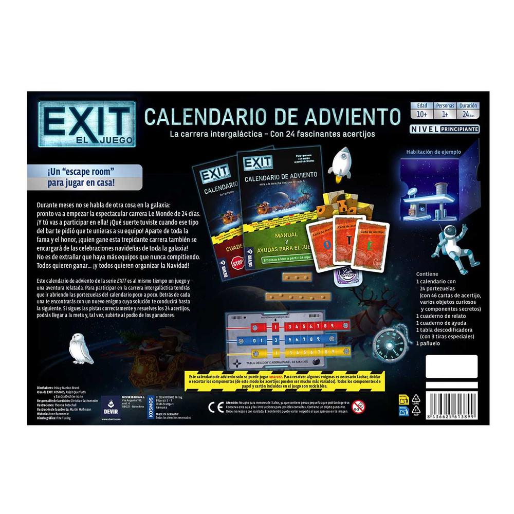 Calendario de adviento exit la carrera intergalactica