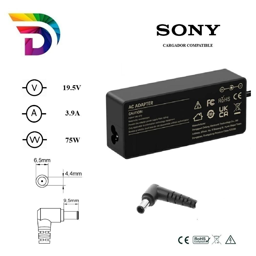 Dayma Cargador compatible para Sony 75W 19.5V 3.9A 6.5x4.4 mm