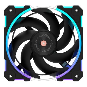 ÷ Ventilador interno coolbox x12 ring 120mm argb pwm 3 pines fdb 2400rpm negro