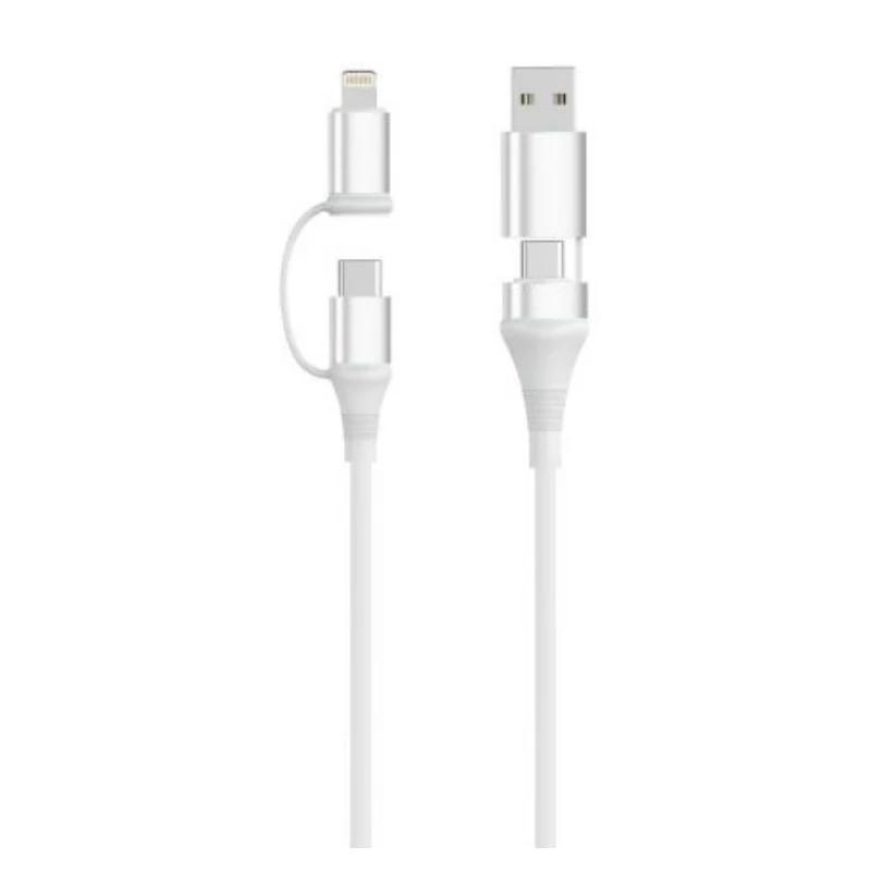 EWENT Cable Carga 4-1 60W 2m USB-C Lightning USB-A