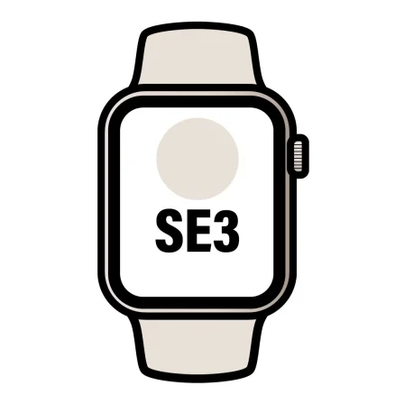 Apple Watch SE3/ GPS/ 40mm/ Caja de Aluminio Blanco Estrella/ Correa Deportiva Arena S/M