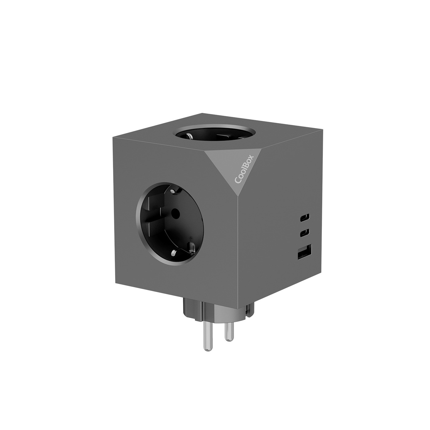 COOLBOX CUBIK BASE 3 ENCHUFES CON CARGA USB C+A