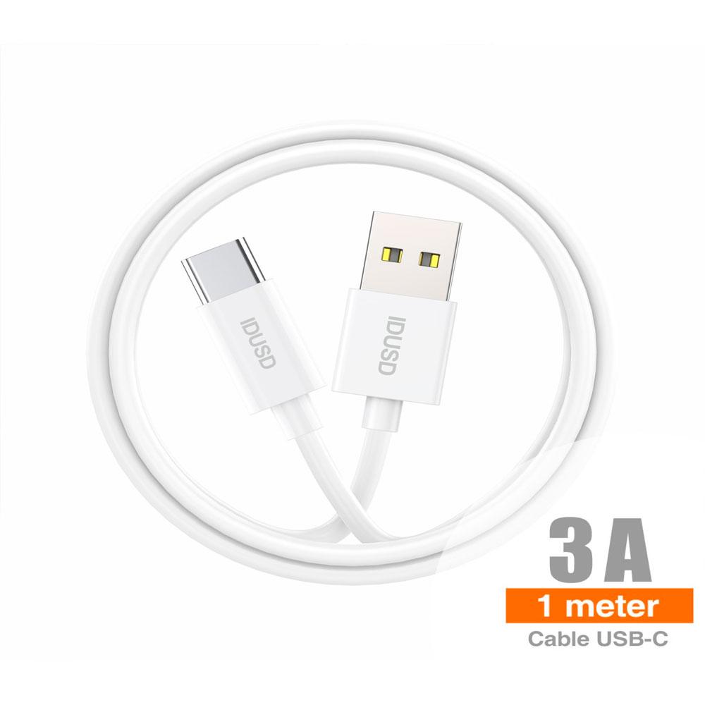 Cable datos USB a Type-C M/M / 1m / 3a / Blanco / IDUSD / C103B