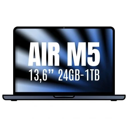 Apple Macbook Air 13,6"/ M5 10-Core CPU/ 24GB/ 1TB SSD/ 10-Core GPU/ Medianoche
