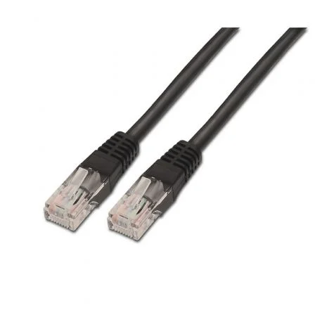 AISENS - CABLE DE RED LATIGUILLO RJ45 CAT.5E UTP AWG24, NEGRO, 1.0M