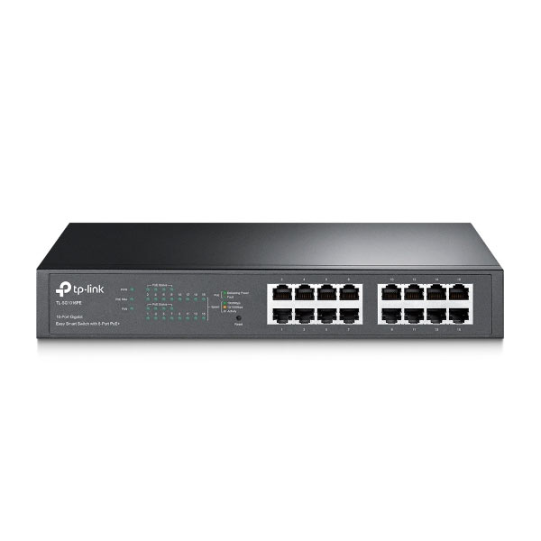 ÷ Switch semigestionable tp-link sg1016pe 16p (con 8p poe+) carcasa metalica giga 19\" rack
