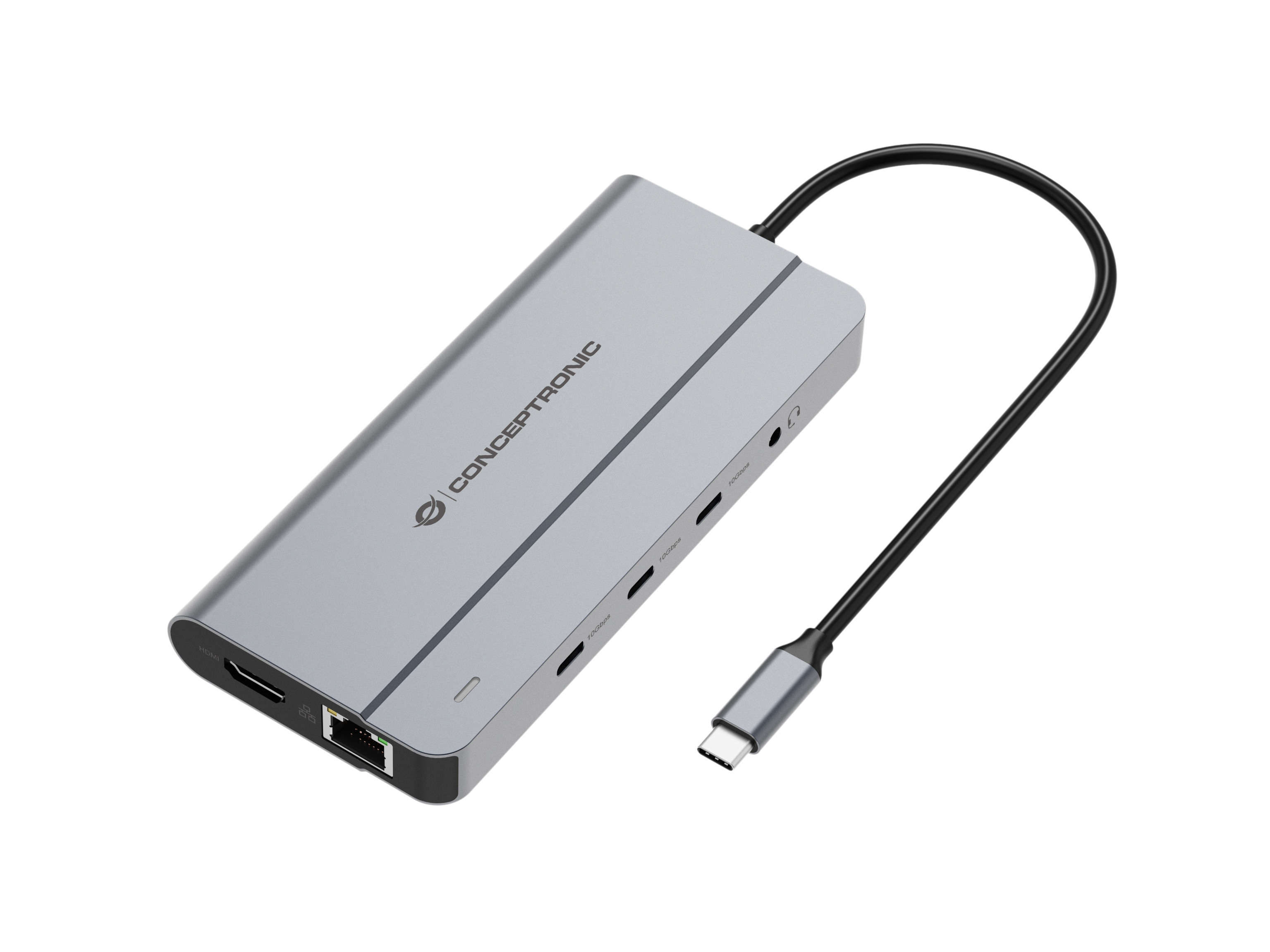 Conceptronic DONN34G Estacion de acoplamiento Mst USB 3.2 Gen 2 10 en 1 ( – USB-C / HDMI / DisplayPort