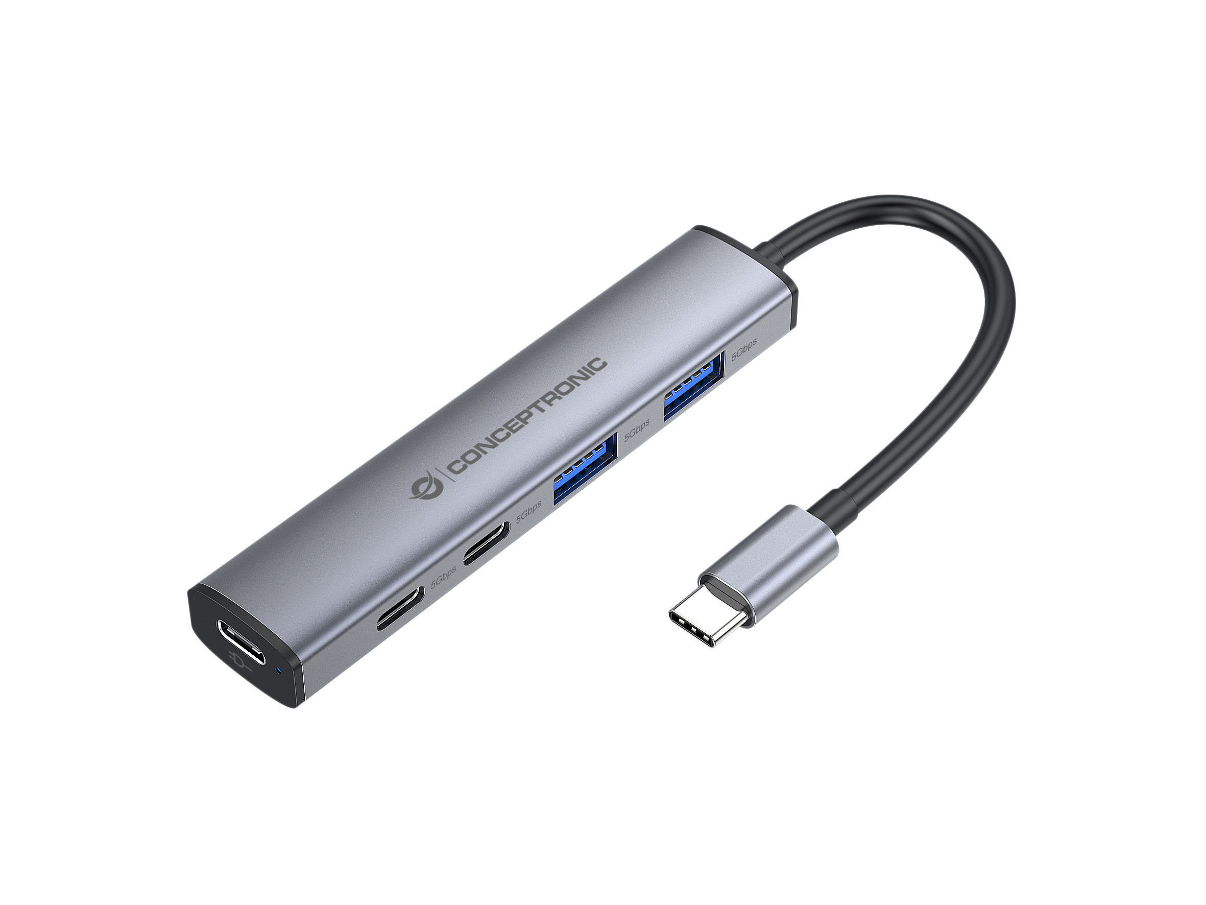 Conceptronic Hub USB 3.2 Gen 1 de 4 puertos HUBBIES22G (2 puertos – USB-C