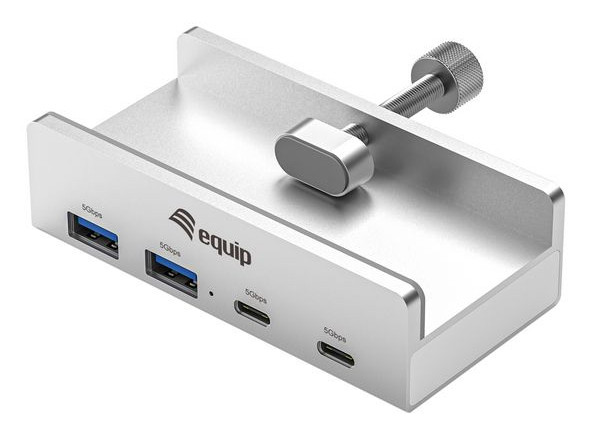 Equip Concentrador USB Clamp de 4 puertos, 5 Gbps, 2 USB-A, 2 – USB-C