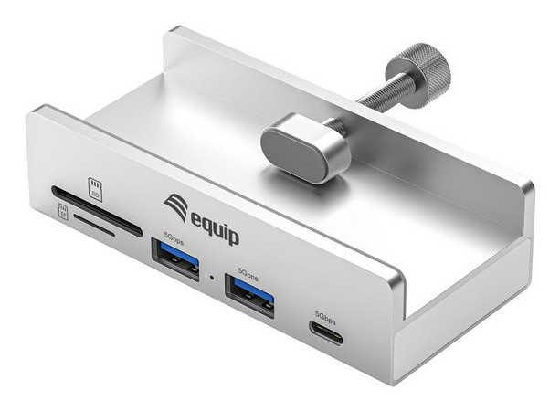 Equip Lector concentrador USB Clamp de 5 puertos, 5 Gbps, 2 USB-A, 1 – USB-C
