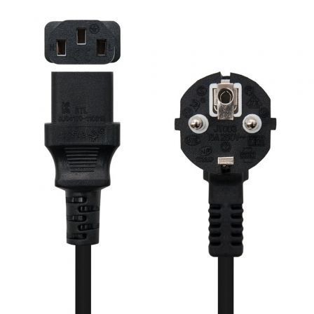 Cable Alimentación Nanocable 10.22.0103/ Schuko Macho - C13 Hembra/ 3m Negro