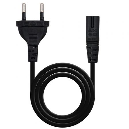 Cable Alimentación Forma 8 Nanocable 10.22.0402-L300/ CEE7/16 Macho - C7 Hembra/ 3m Negro
