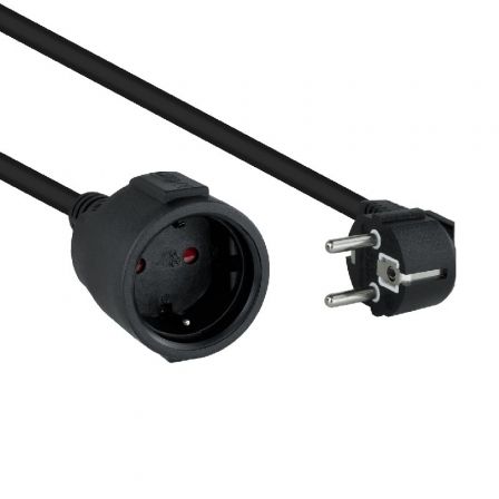 Cable Alargador de Corriente Nanocable 10.22.0602-BK/ Schuko Hembra - Schuko Macho/ 2m Negro
