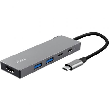 Trust Docking USB Tipo-C Dalyx/ 2xUSB/ 1xHDMI 4K/ 2xUSB Tipo-C Gris