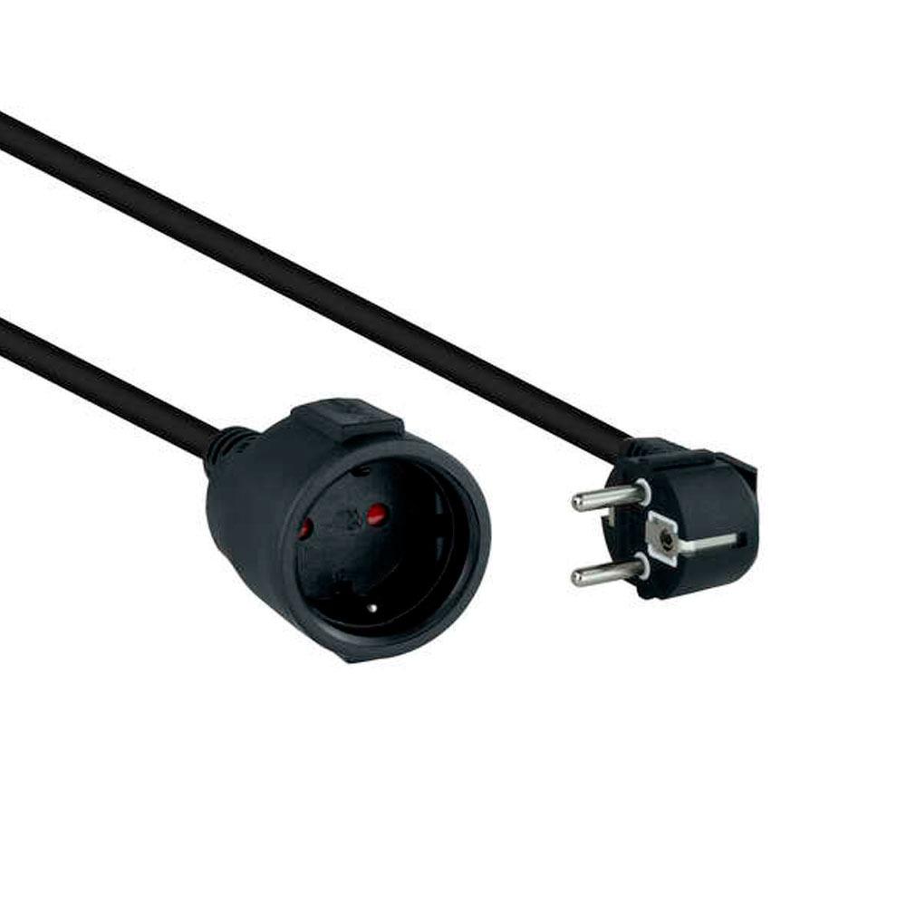 Cable prolongador / alargadera de corriente Schuko / 3m / 16a / 4000w / Negro / Nanocable / 10.22.0603-BK