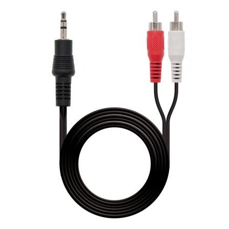 Cable Estéreo Nanocable 10.24.0305/ Jack 3.5 Macho - 2x Rca Macho/ 5m Negro
