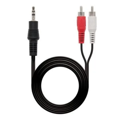 Cable Estéreo Nanocable 10.24.0310/ Jack 3.5 Macho - 2x Rca Macho/ 10m Negro
