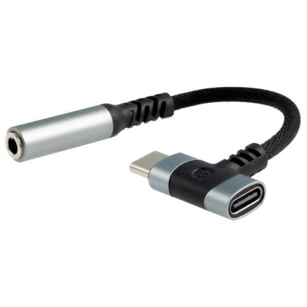 Cable Conversor Audio Nanocable 10.24.1207/ USB Tipo-C Macho - Jack 3.5/ USB Tipo-C… Negro