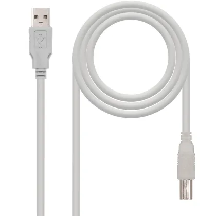 Cable USB 2.0 Nanocable 10.01.0103/ USB Tipo-B Macho - USB Macho/ 1.8m Beige