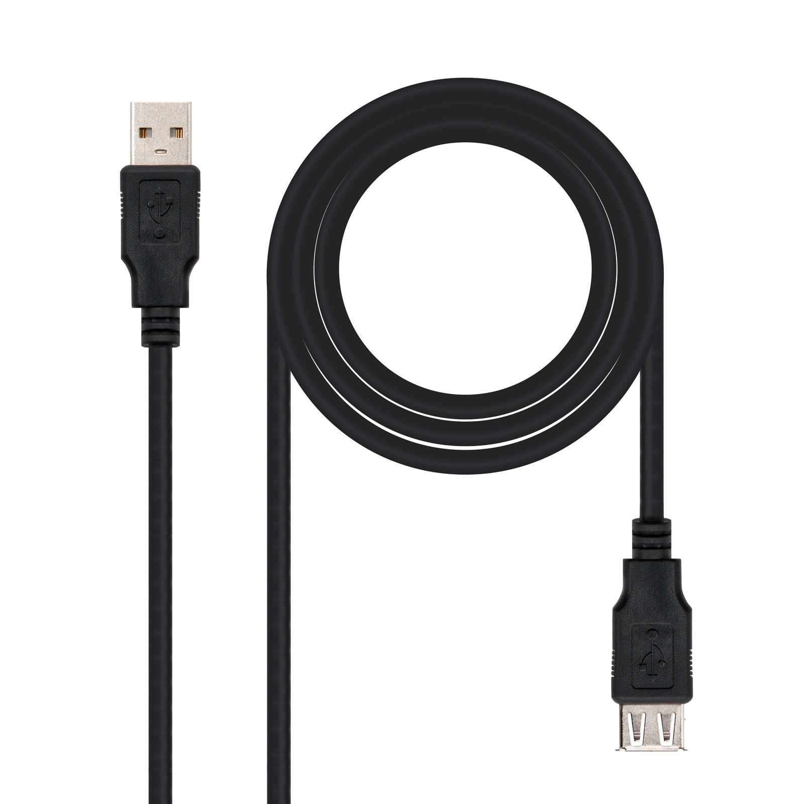 Cable Alargador USB Nanocable 10.01.0204-BK/ USB Macho - USB Hembra/ 3m Negro