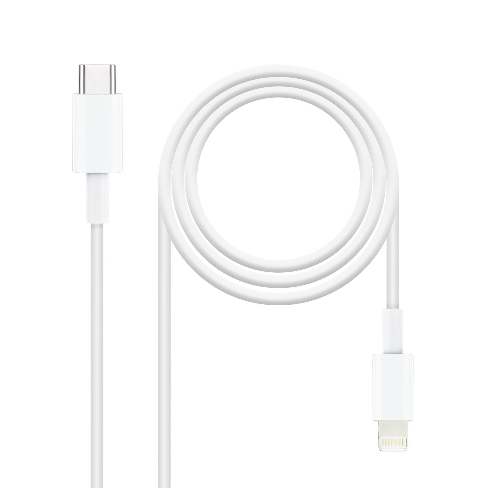 NANOCABLE Cable Lightning a USB-C, 50 cm, 0,5 m, Lightning, USB C, Macho, Macho, Blanco