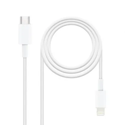 Cable USB 2.0 Tipo-C Lightning Nanocable 10.10.0602/ USB Tipo-C Macho - Lightning Macho/ 2m Blanco