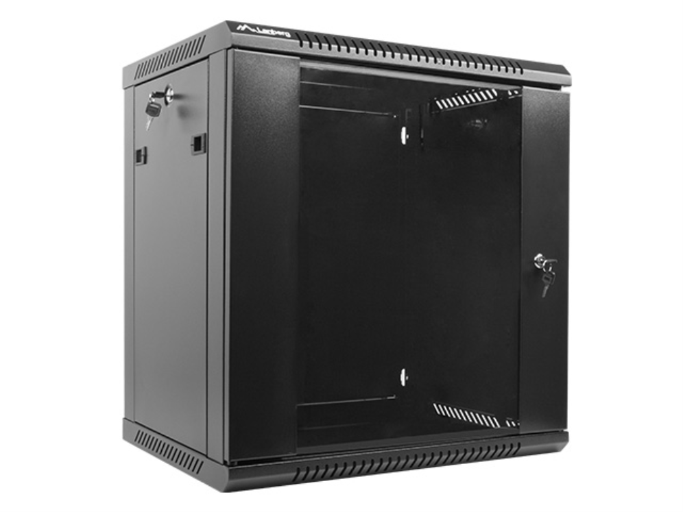 Lanberg Armario mural rack 19" negro
