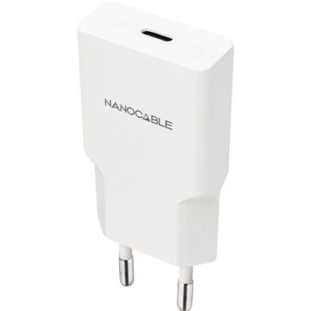 Cargador de Pared Nanocable 10.10.2024/ 1xUSB Tipo-C/ 25W Blanco