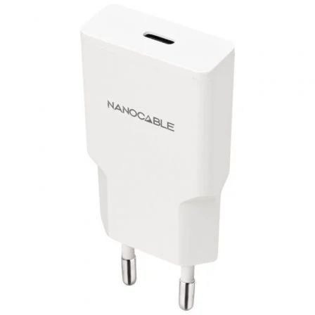 Cargador de Pared Nanocable 10.10.2027/ 1xUSB Tipo-C/ 30W Blanco